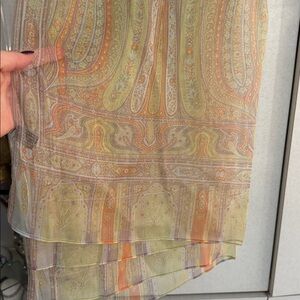 Paisley Patterned silk Scarf with Multicolor Design